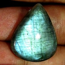 35.50Cts 100 Natural Blue Labradorite Pear Cabochon Gemstone 23X28X7MM