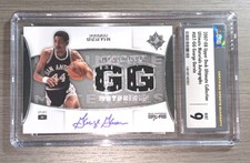 2007-08 Upper Deck Ultimate George Gervin Dual Materials Jersey Auto CSG 9 Spurs