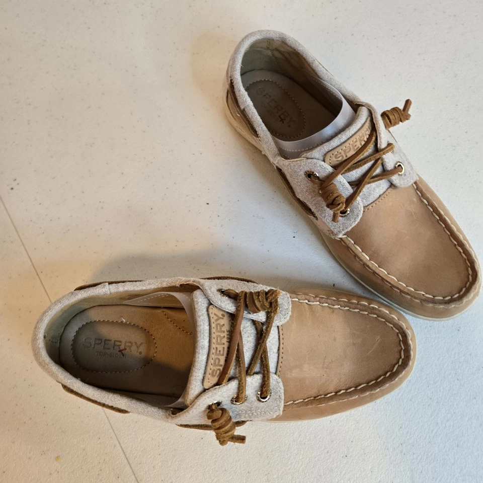 Zapatos de barco Sperry Top-Sider 82426 Songfish lana lino para mujer EE. UU. 6,5 M 2 tonos Foto 3 de 4