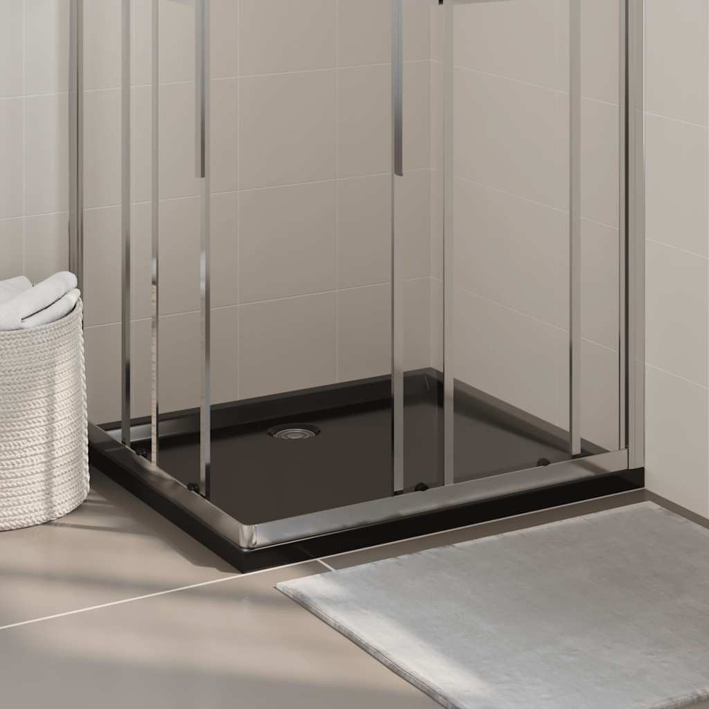 Piatto Doccia in ABS Rettangolare Nero 80x90 cm