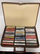 Vintage Cassette Tape Lot w/ Carrying Case 30 Country Comedy Christmas Clean