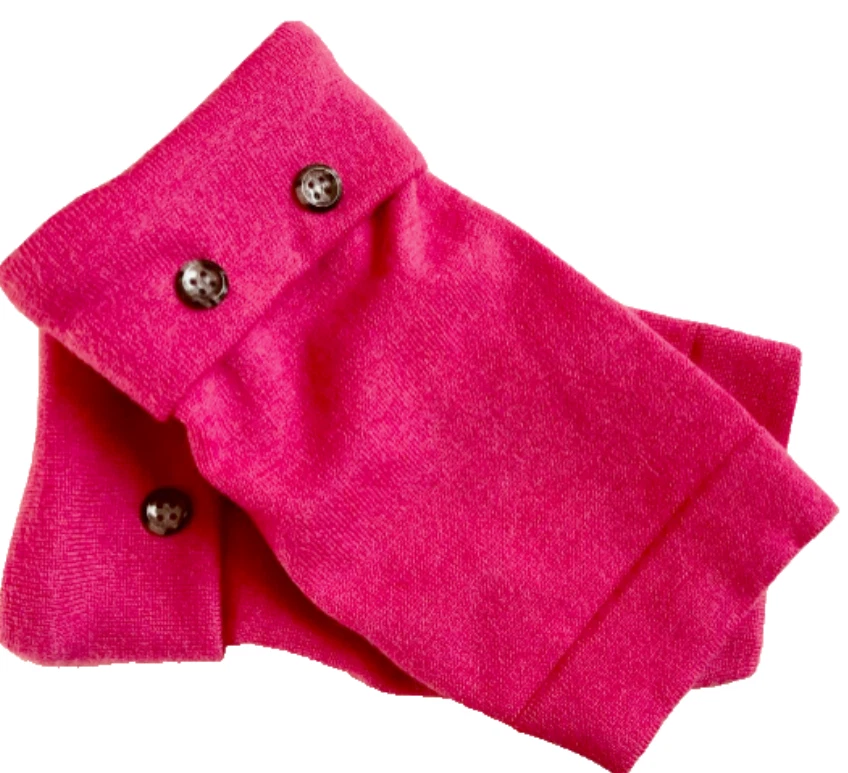 FINGERLESS GLOVES PINK 100% MERINO WOOL ONE SIZE FITS MOST S - M - L ARM WARMER