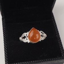 Carnelian Gemstone 925 Sterling Silver Ring Handmade Jewelry Ring For Gift
