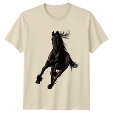 Running Horse Art Design Mens T-Shirt Womens Tee Graphic Unisex Top