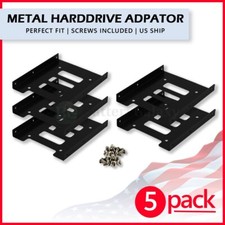 5X Black 2.5" SSD to 3.5" Bay Hard Drive HDD Mounting Dock Tray Bracket Adapter
