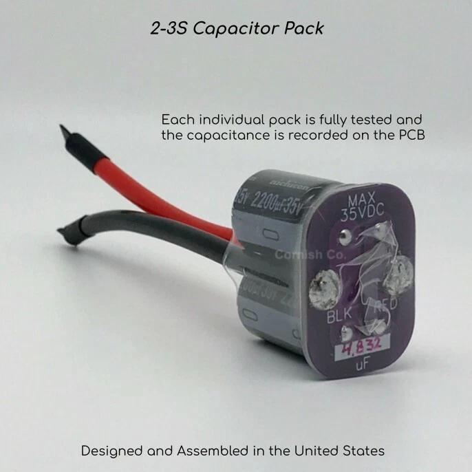 ATOMIC ESC Cap Pack 3-8S / 4,100uF Minimum / 35V / 8S Capable / Made in the USA - Image 2 of 4