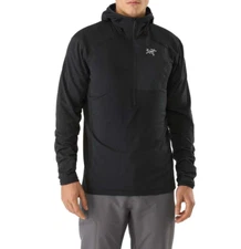 Arc'teryx Delta Hooded 1/2 Zip Fleece Pullover Men's sz XL Black