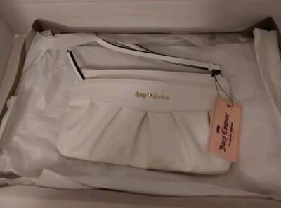 Juicy Contour White Clutch  With Wristlet 2 Compartments ,With Card Holder, NEW