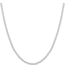 Italian Solid Sterling Silver Rope Link Chain Necklace 925 Silver Chain 3.5MM