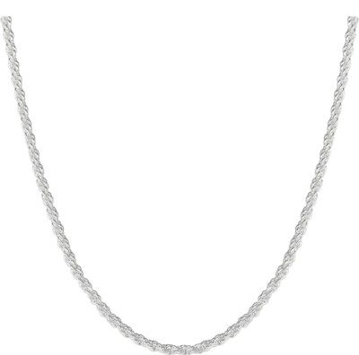 Italienische massive Sterling Silber Seil Gliederkette Halskette 925 Silber Kette 3,5 mm