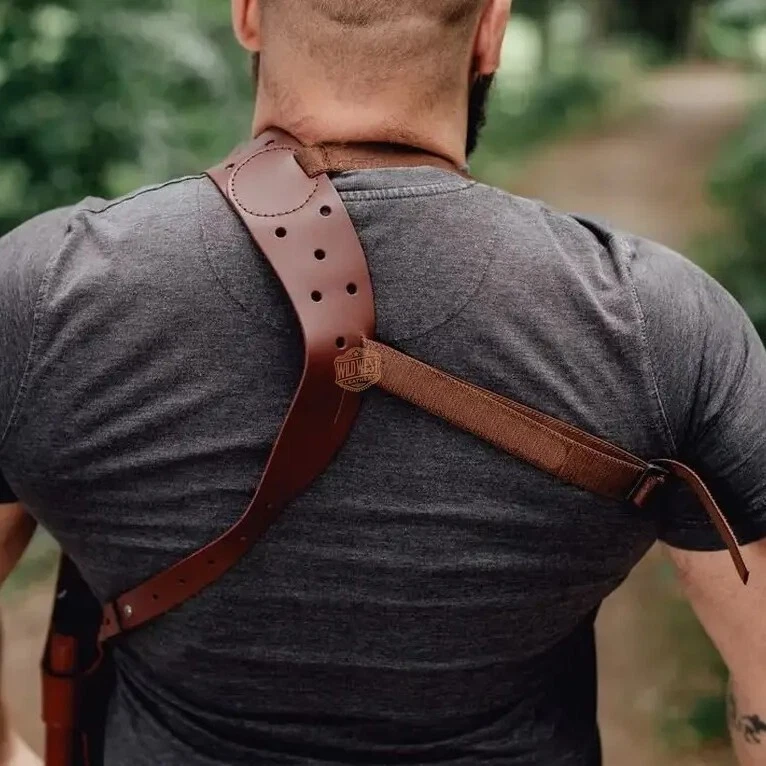 Handmade Vertical Leather Roto Shoulder Holster System Colt and Smith & Wesson. - Image 3 of 4