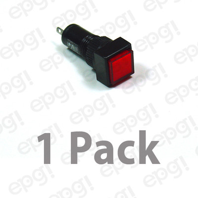 10mm SQUARE LED PANEL MOUNT LAMP -  RED LENS 3VDC-12VDC  #NN10SR