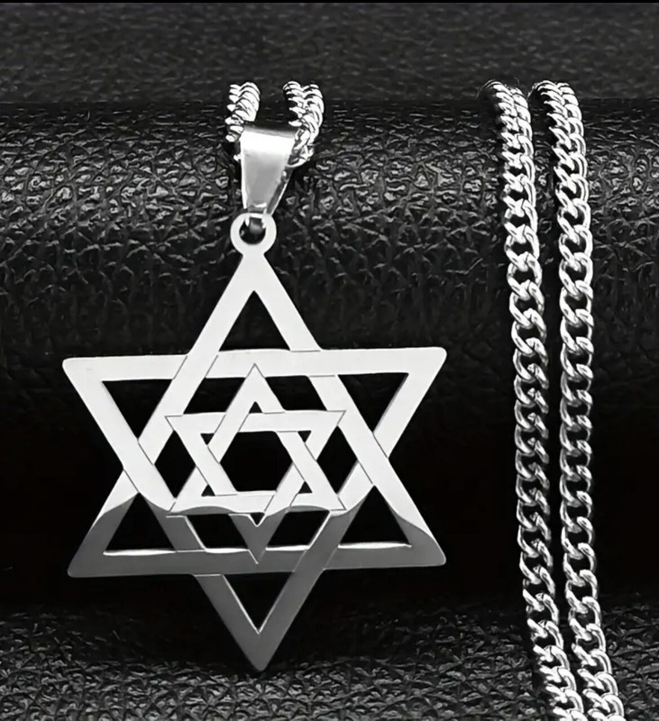 Men’s Stainless Steel Star Of David Chain Necklace! 