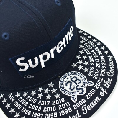 NWT Supreme New Era Undisputed Box Logo Hat Navy Fitted 7 1/8 FW21