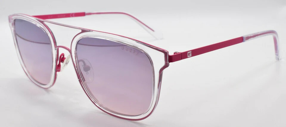 Guess GU6981 72Z Pink & Clear Plastic Square Sunglasses  display picture 3
