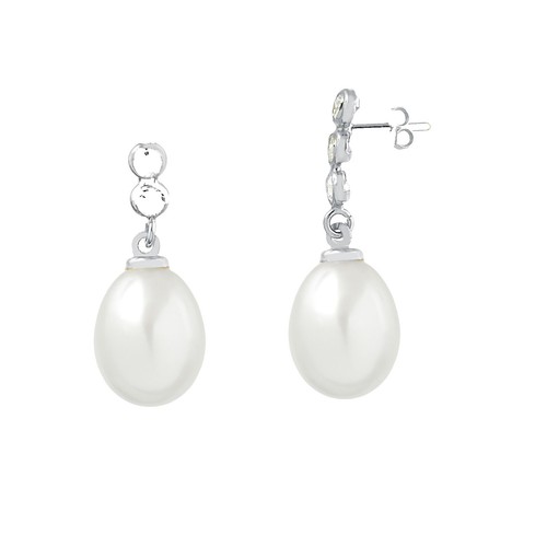 15-25mm Natural White Freshwater Baroque Pearl Dangle Earrings - Gold Stud, Screw Back 13 thumbnail image