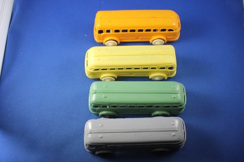 Plasticville - O-O27 - Vehicles - #45987 - 4 Custom Paint Buses - Excellent - Picture 10 of 14