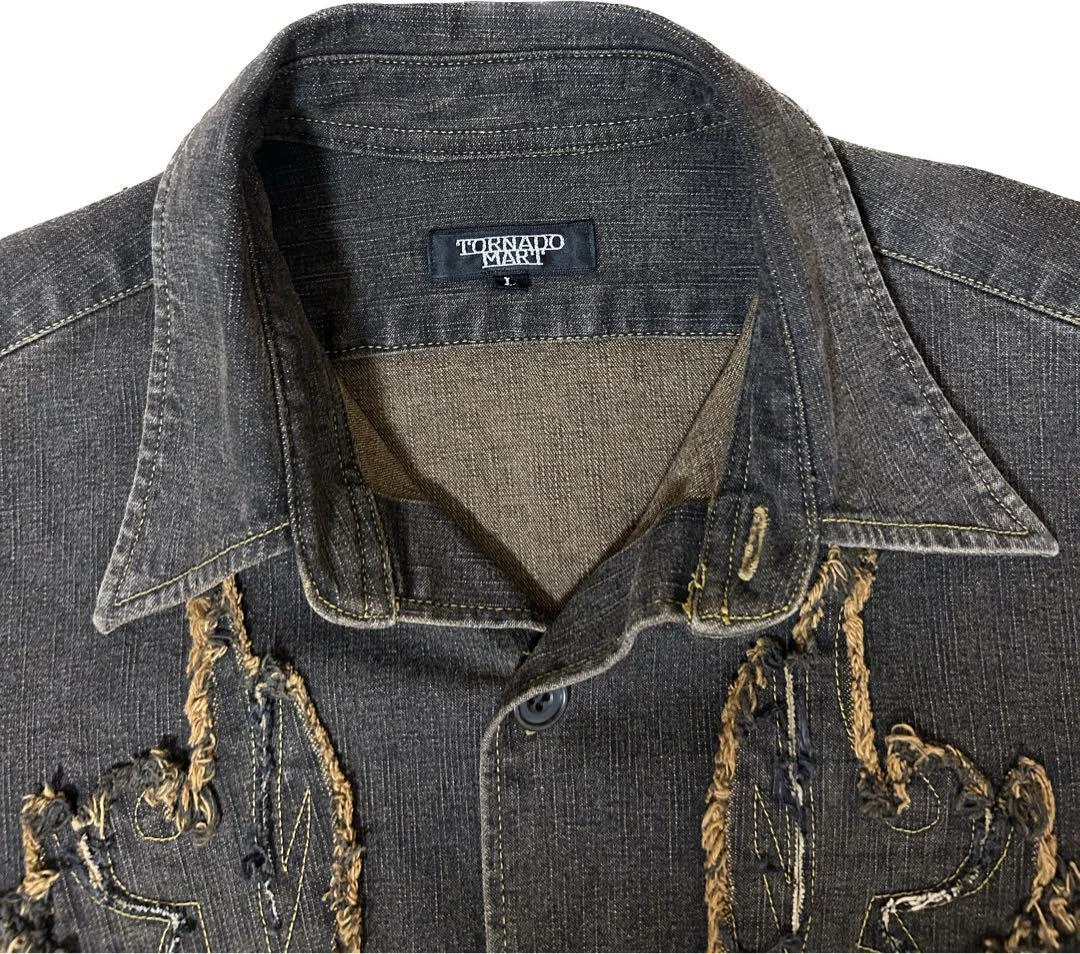 Tornado Mart Denim Jacket Embroidery Y2K L JAPAN