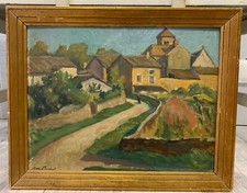 Jean louis PLUMET (1871-1939) Paysage : Vue présumée de Bretagne nabis pont aven