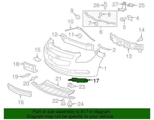Genuine GM Front Driver Side Lower Grille 25905343 - Picture 3 of 3