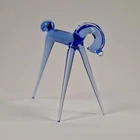 Vintage Soviet Fused Art Glass Figurine Three Leg Horse USSR Murano Style