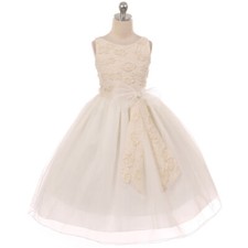 IVORY Size 12 Flower Girl Dress Bridesmaid Birthday Party Recital Homecoming