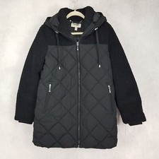 New Koolaburra By Ugg Women's M Hooded Faux Fur Sherpa Jacket In Black Nwt $249