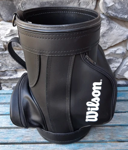 Mini Golf Bag Black 17" Display Trash Waste Paper Can Umbrella Holder By Wilson 
