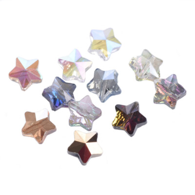 20pcs 8mm Star Shape Faceted Crystal Glass Loose Beads For Jewelry Making 