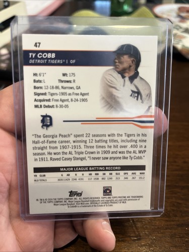 2024 Topps Pristine - #47 Ty Cobb - Picture 2 of 2