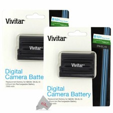 2x Vivitar Nikon EN-EL15 Replacement Battery for Nikon Z5 Z6 Z7 D500 D750 Camera