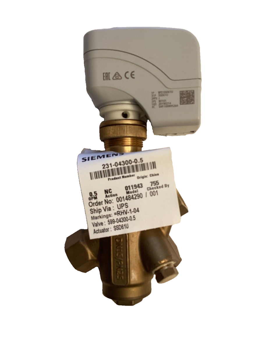 Siemens 599 Series PICV Actuator & Valve 599-04300-0.5, SSD61U