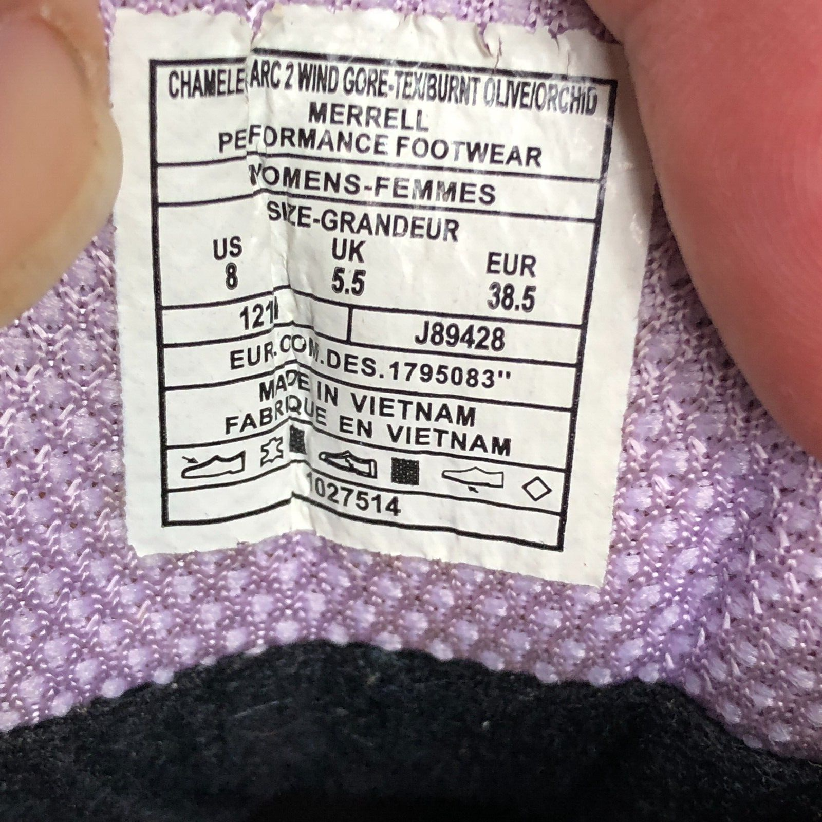 Merrell Chameleon Arc 2 Rival scarpe da trekking impermeabili da donna taglia 8 orchidea oliva