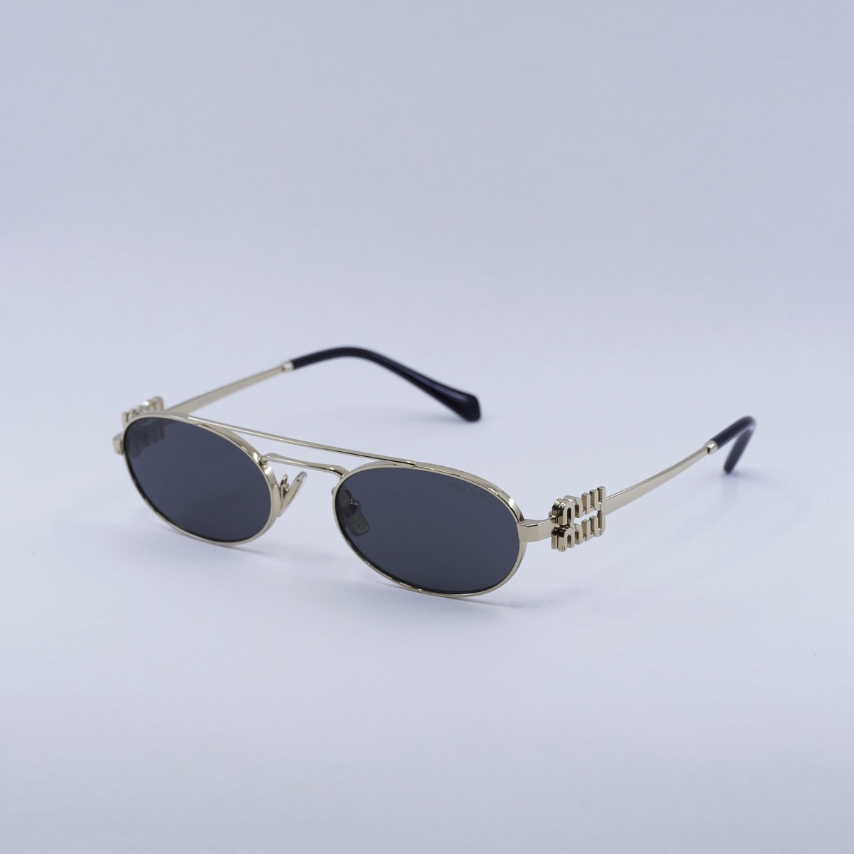 MIU MIU MU54ZS ZVN08Z Pale Gold/Dark Grey 53-19-140 Sunglasses New