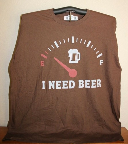 I NEED BEER with gauge Long Sleeve T-Shirt, X-Large in Chocolate Brown - Picture 4 of 6