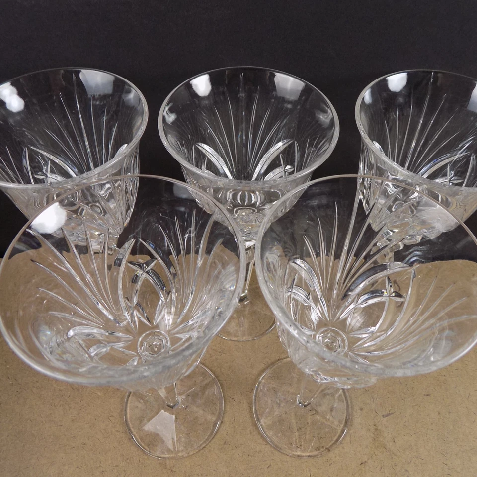 5 Gorham Rosewood Crystal Wine Glasses Goblets 7-7/8" Tall - Image 2 of 4
