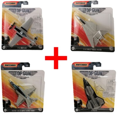 Top Gun Maverick - Modellflugzeuge Mustang Tomcat Boing Darkstar Mattel 4er-Set