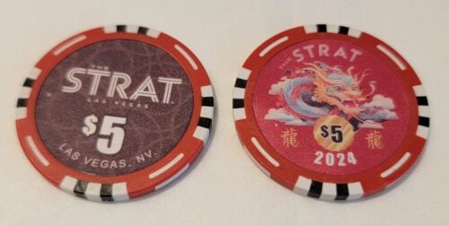 Stratosphäre Strat Las Vegas Chinesisch Neujahr des Drachen $ 5 Casino Chip - Bild 1 von 1