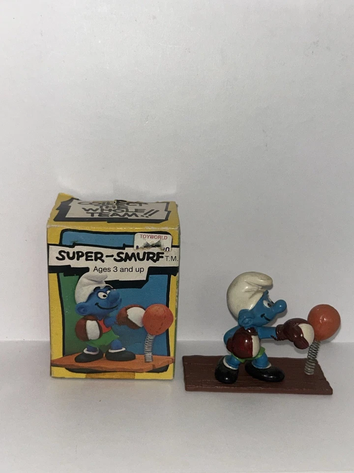 BOXER SUPER SMURF#6714 Schleich Peyo PVC Authentic Smurfs 100% Vintage - Image 2 of 4