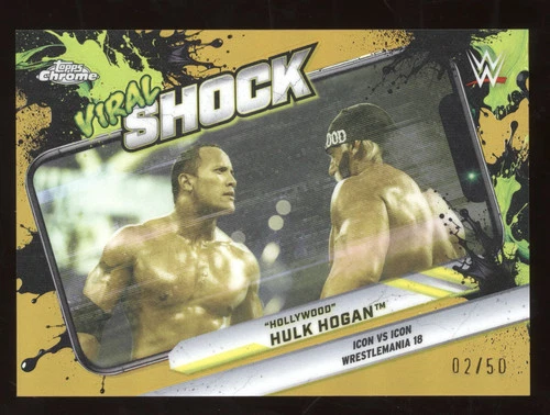 2026 Topps Chrome WWE Viral Shock Hollywood Hulk Hogan #VIR-13 Gold Ref. 02/50