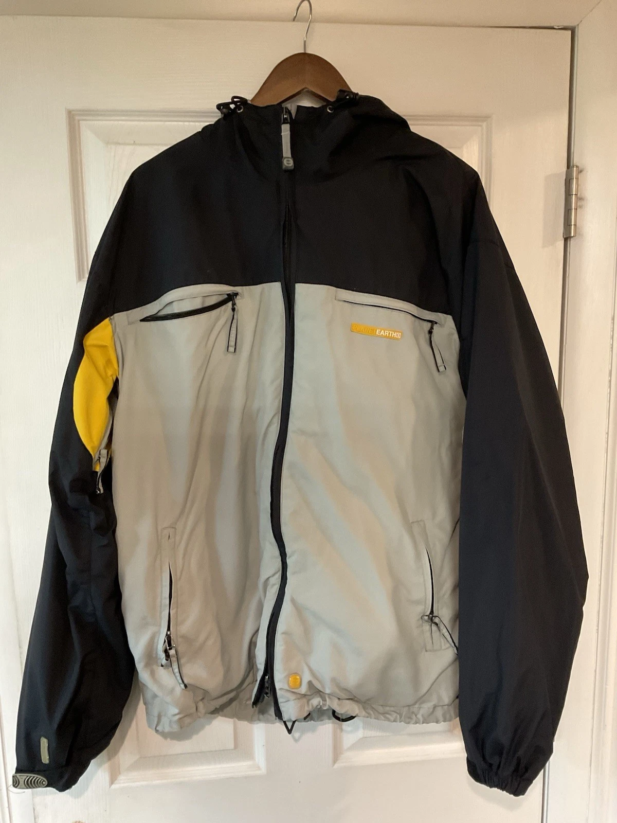 Planet Earth Outerwear Jacket Men Large Black Gray Zip Parka Snow Outdoor Ski image 1