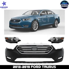 Front Bumper Cover Fascia & Grille Assembly Kit For 2013-2019 Ford Taurus