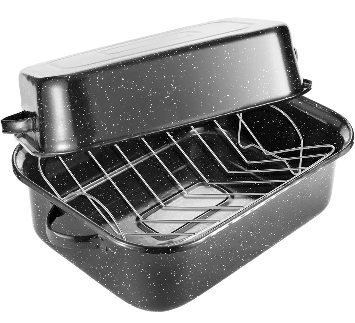 QPMR Roasting Pan with Rack, 21” Rectangular Granite Roaster Pan, 25lb Capacity
Opens in a new windo