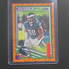 Panini Score Pumpkin Parallel Jalen Carter Eagles Card #64 2025 NFL