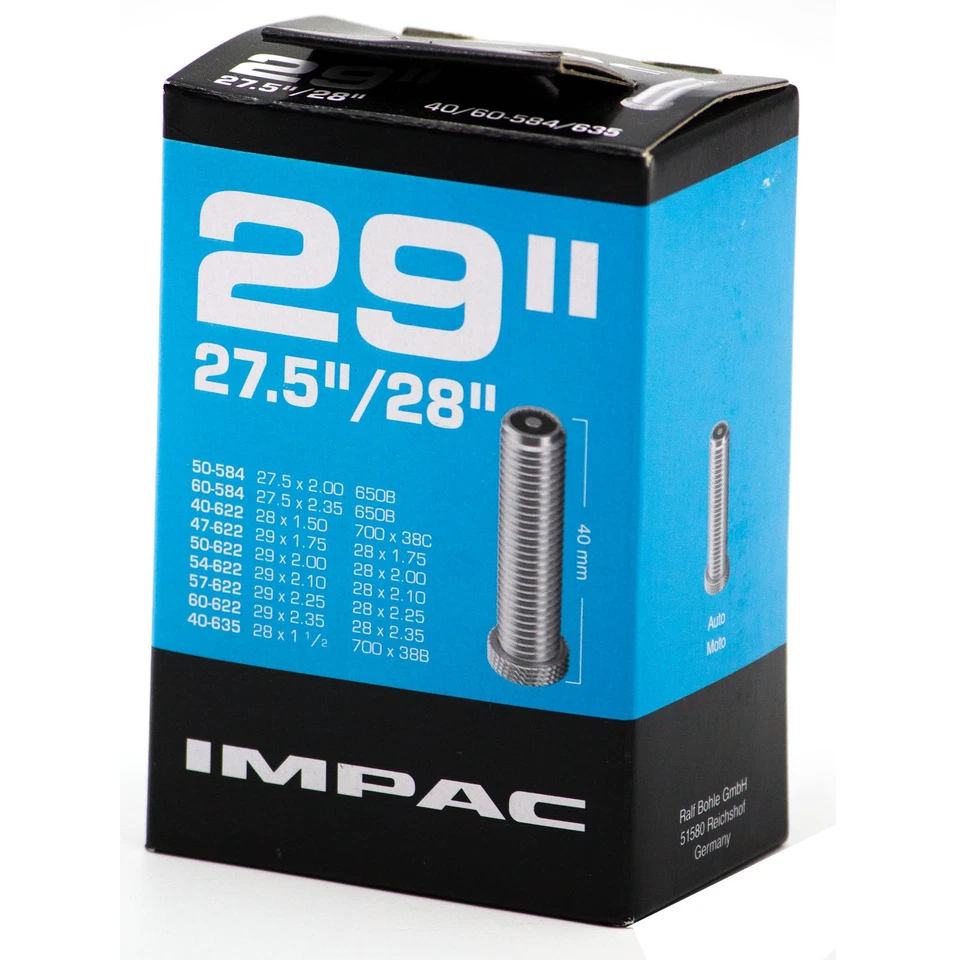 Impac Fahrrad Schlauch 29 Zoll 40/60-622 | 29x1.50-2.35 Autoventil Schrader 40mm