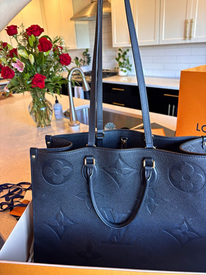 Louis Vuitton Black Monogram Giant Embossed Large Tote Zip Dust Bag