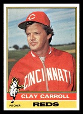 1976 Topps Clay Carroll #211 Cincinnati Reds HIGH GRADE BEAUTIFUL SETBREAK!