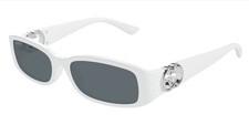 GUCCI GG1661S 003 White White Grey 54 mm Rectangular Squared Women's Sunglasses