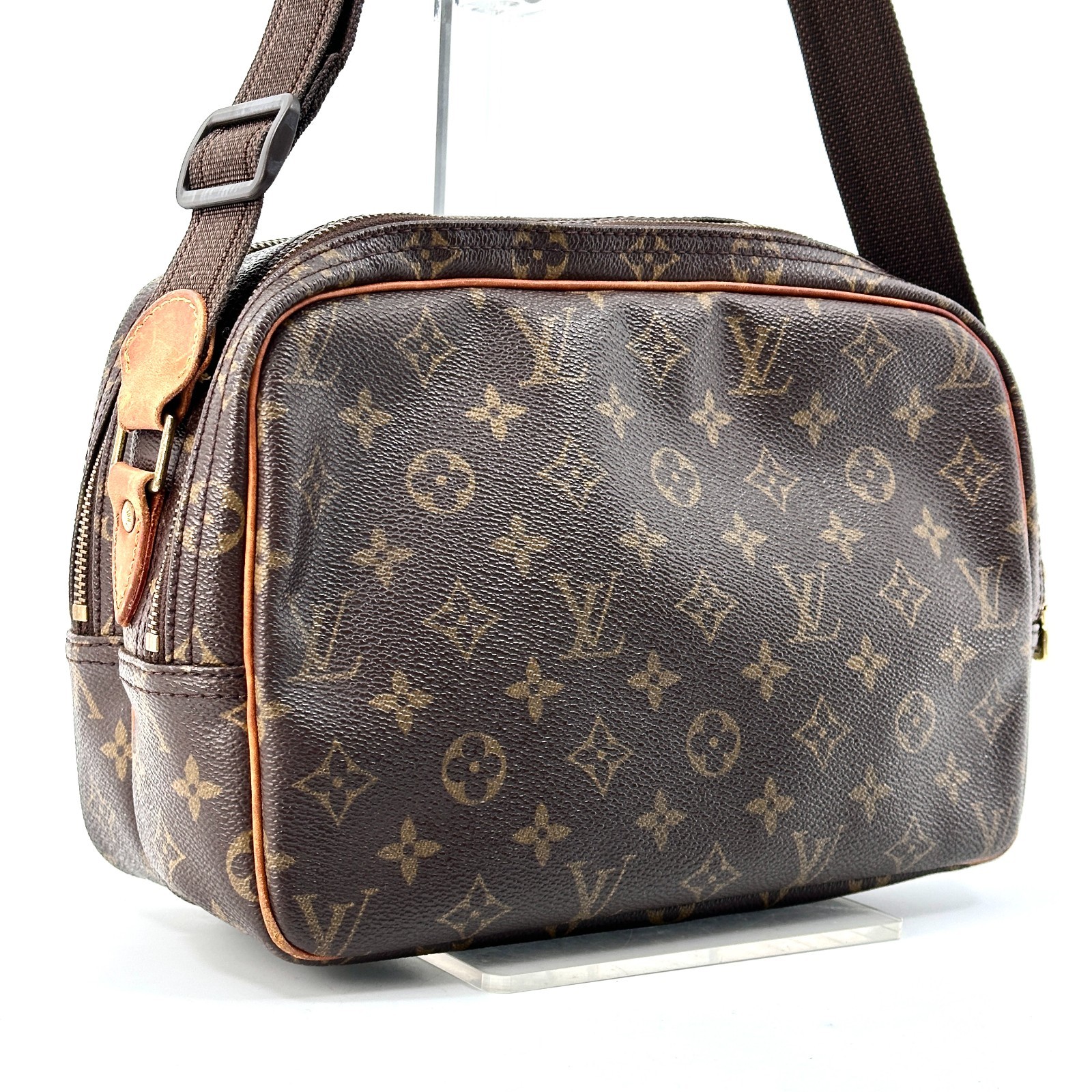 Louis Vuitton Reporter PM Shoulder Bag Monogram Brown Leather Authentic thumbnail 6