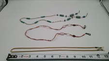 3 Beaded  Metal Eyeglass Chains / Lanyards - Fashion Accessory Holders B1